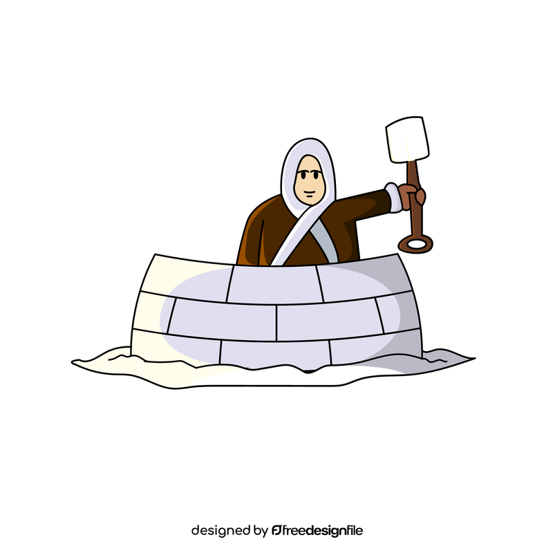 Eskimo building igloo clipart