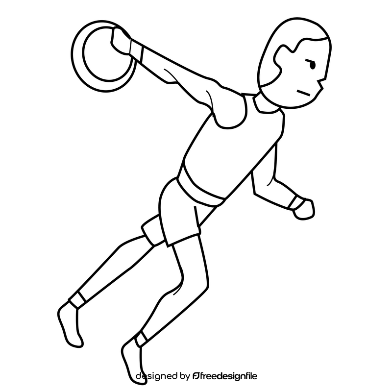 Discus throw drawing black and white clipart free download