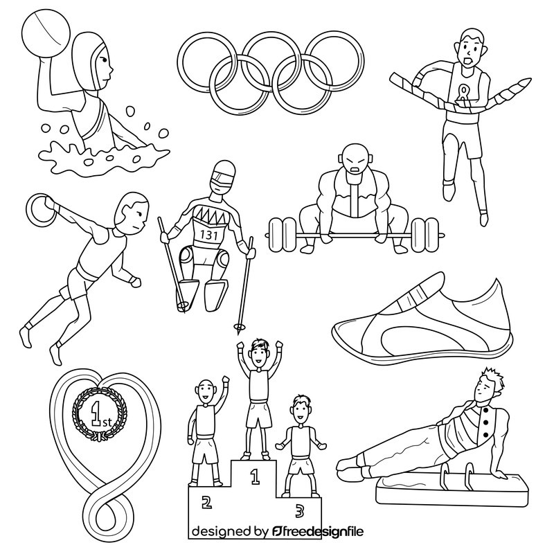 Olympic games set black and white vector