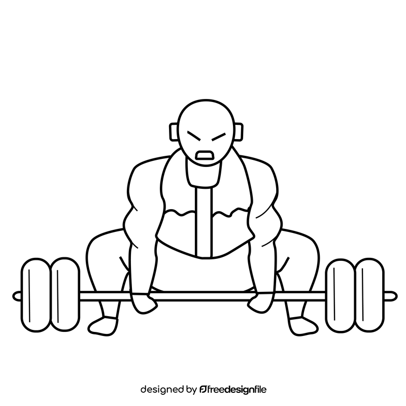 Weightlifting drawing black and white clipart