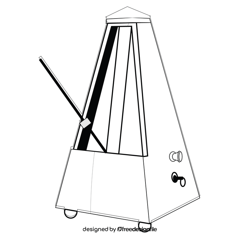 Metronome drawing black and white clipart