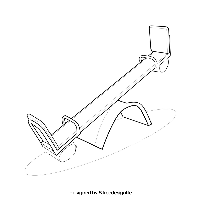 Playground seesaw drawing black and white clipart