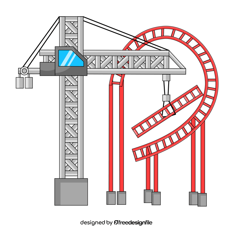 Roller coaster building clipart