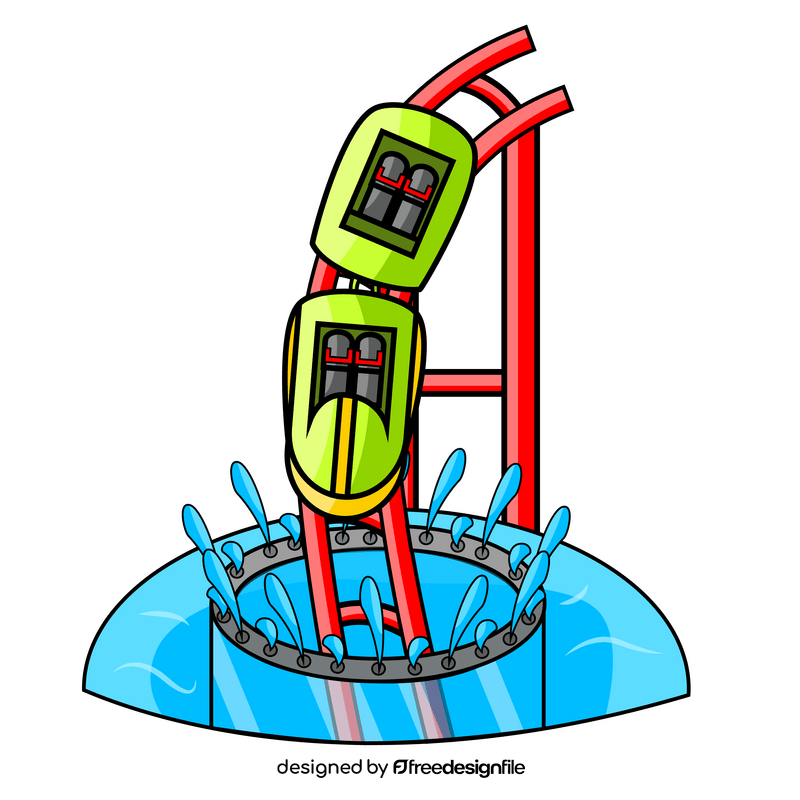 Roller coaster underwater cartoon clipart