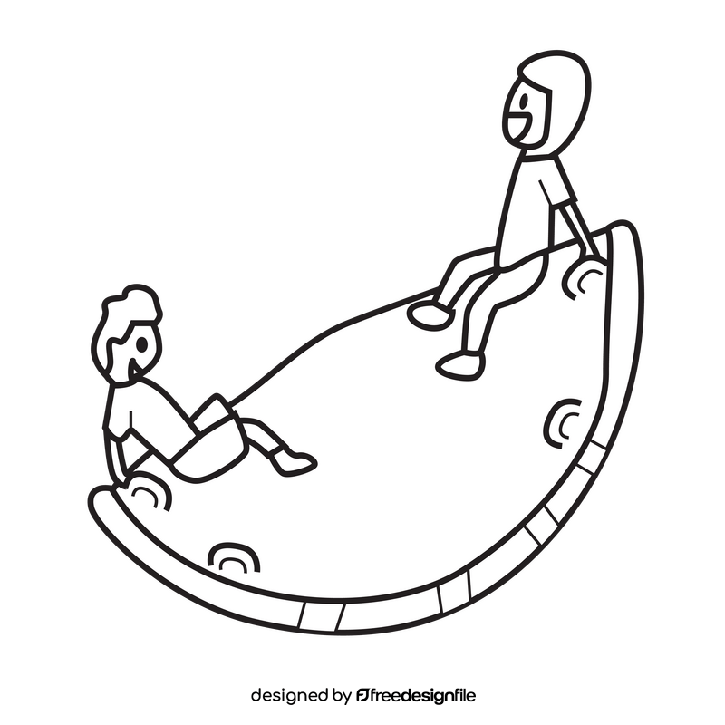 Wonderwave seesaw rocker black and white clipart