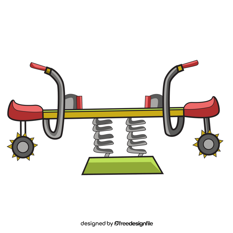 Motorcycle seesaw cartoon clipart