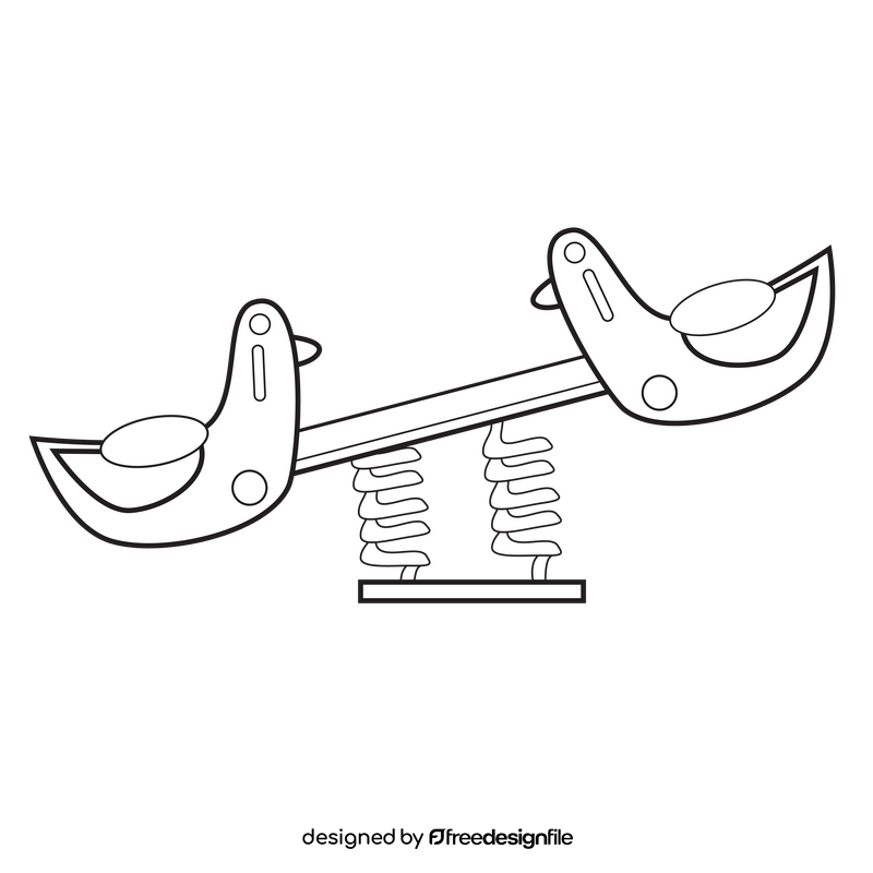 Duck seesaw black and white clipart