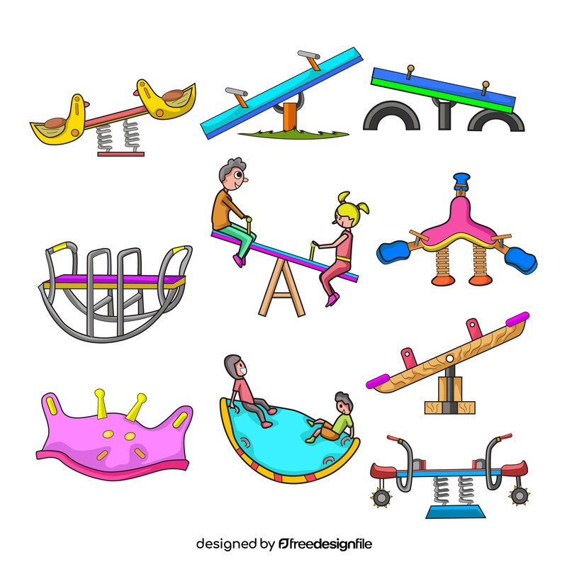 Kids seesaw set vector