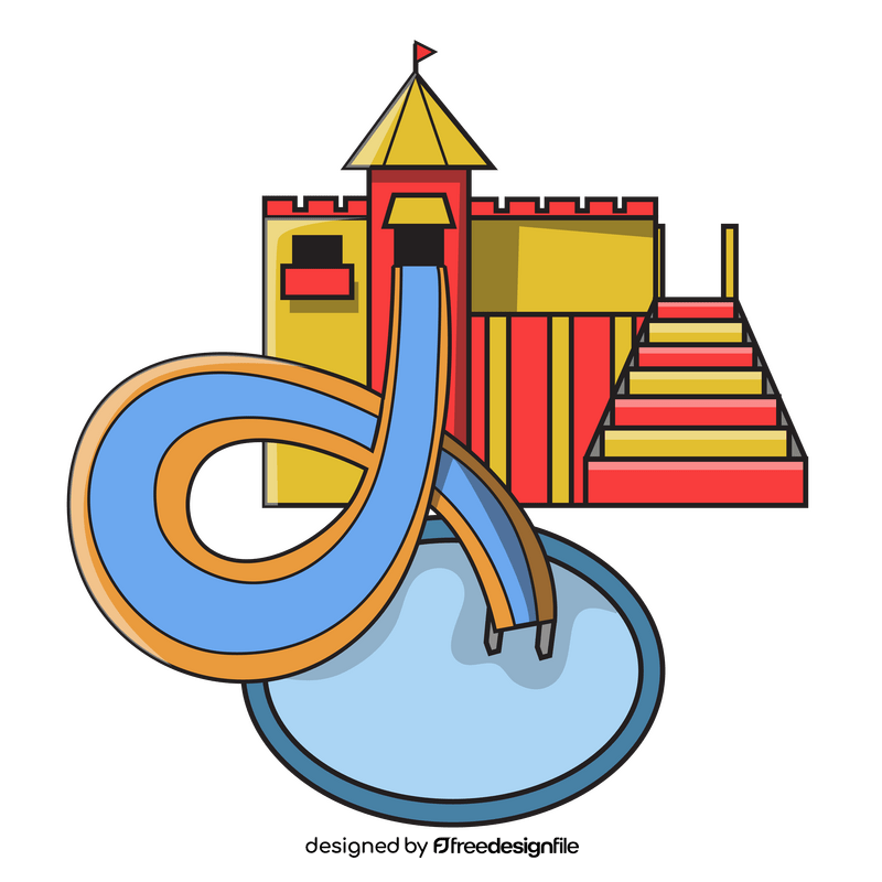 Cartoon water slide castle clipart