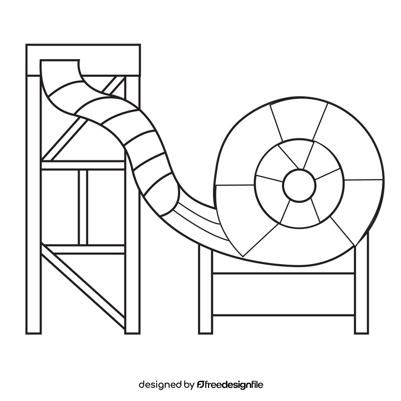 Tornado water slide black and white clipart