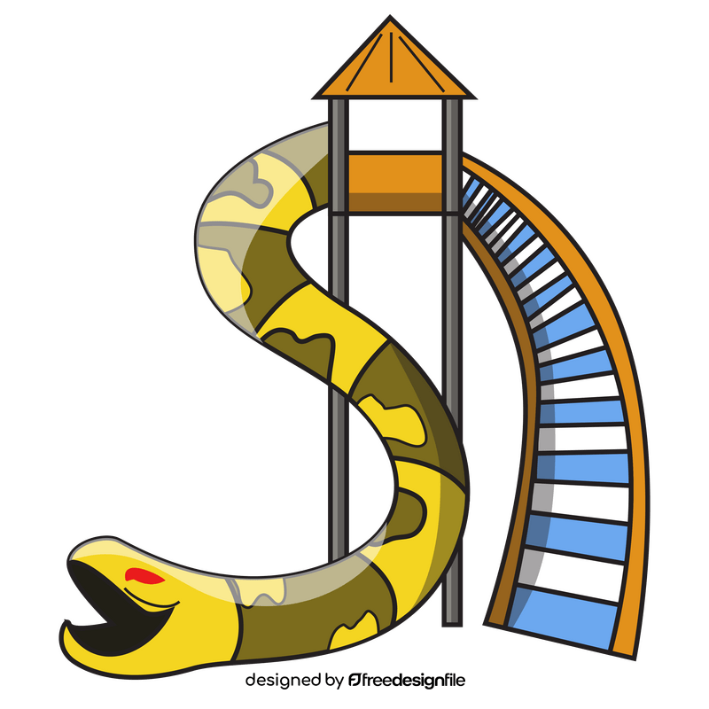 Water slide snake clipart