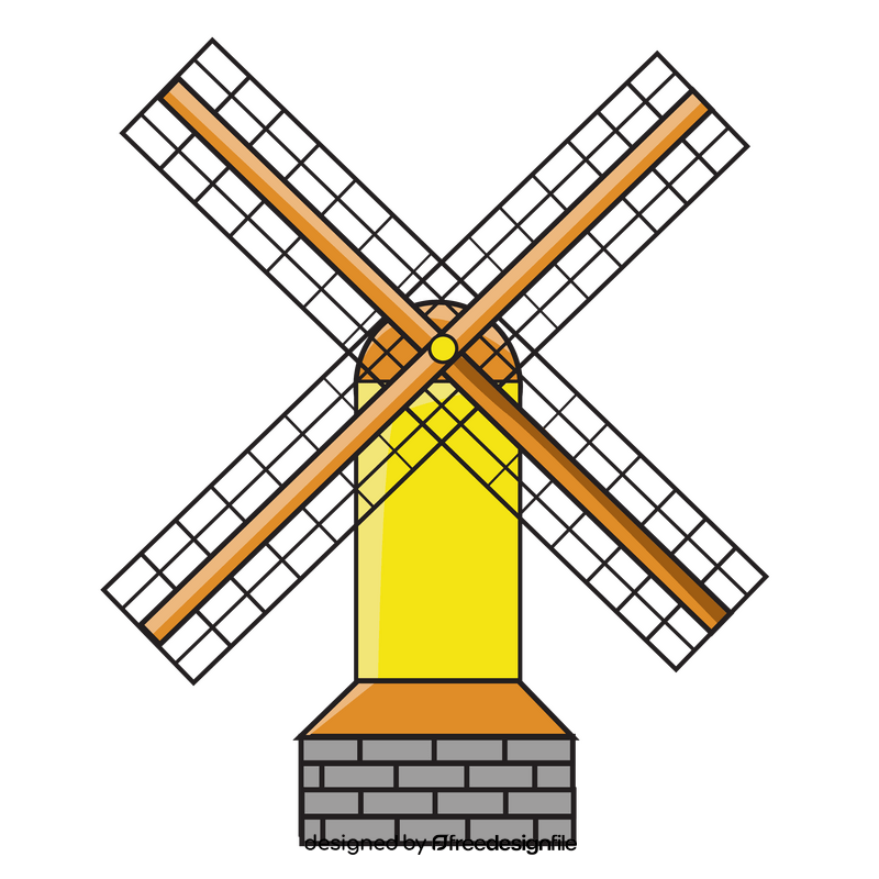 Windmill drawing clipart