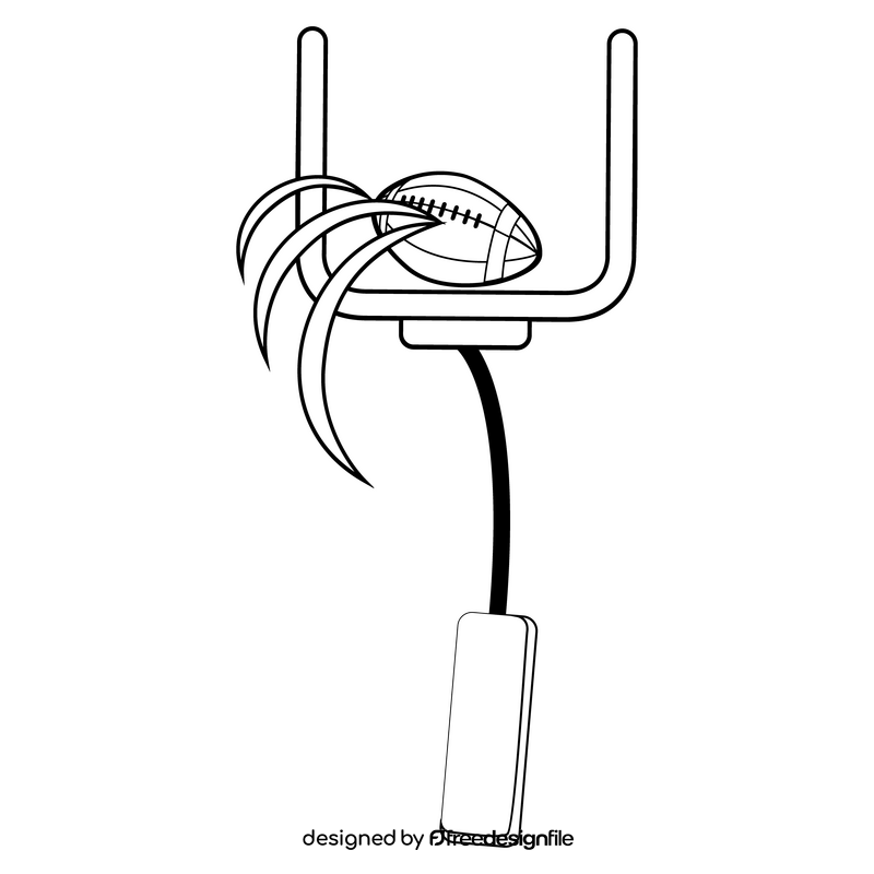 Football goal post black and white clipart