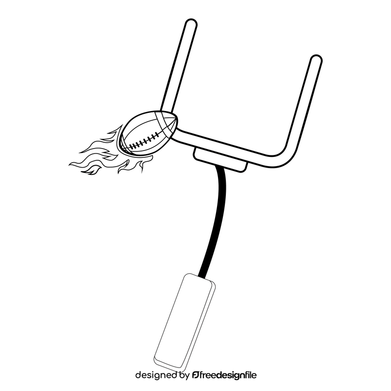 American football goal post, power kick black and white clipart