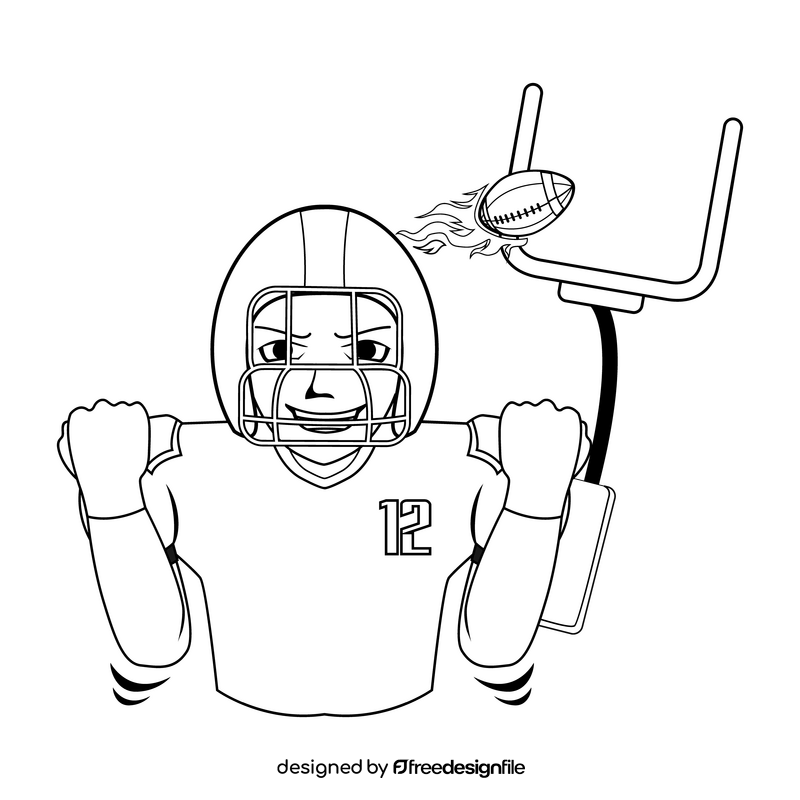 Goal celebration, goal post black and white clipart