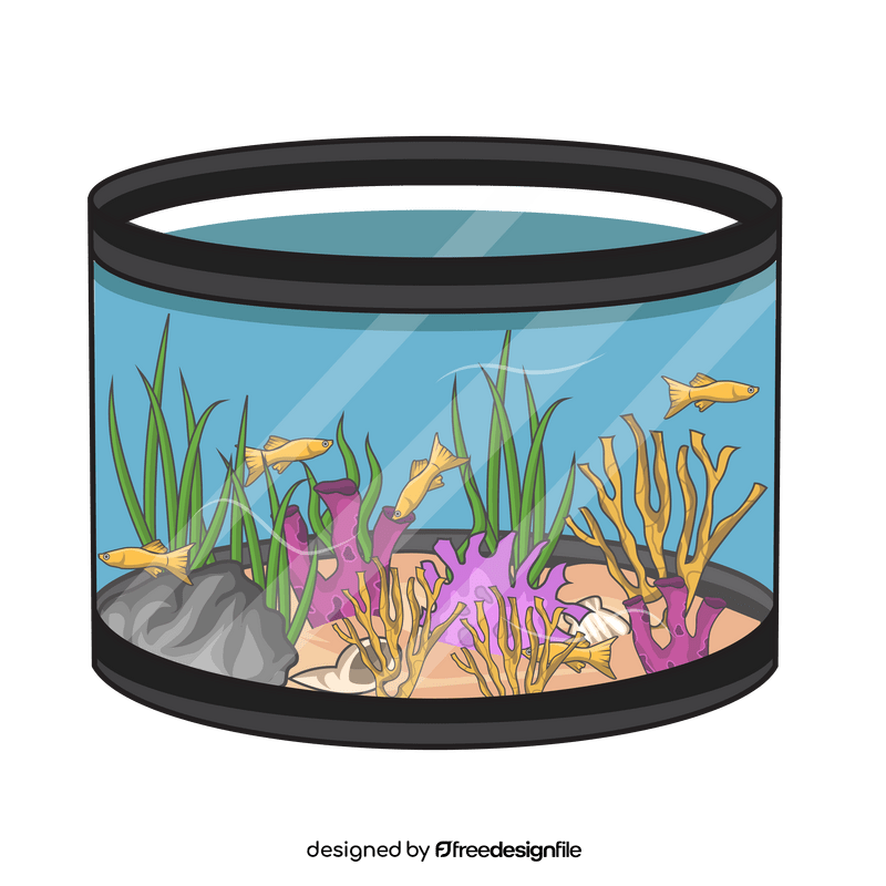 Aquarium with fishes clipart