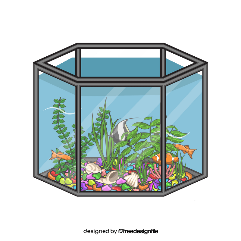 Aquarium with tropical fishes clipart