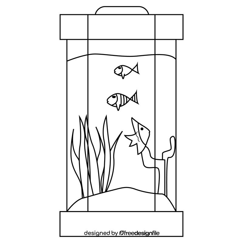 Aquarium hexagon black and white clipart