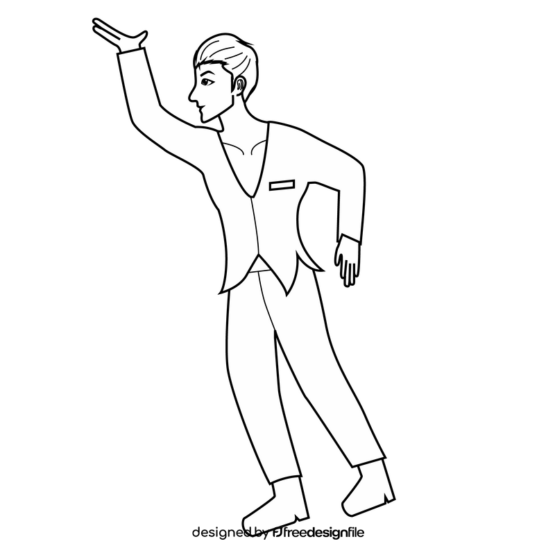 Ballet dancer drawing black and white clipart