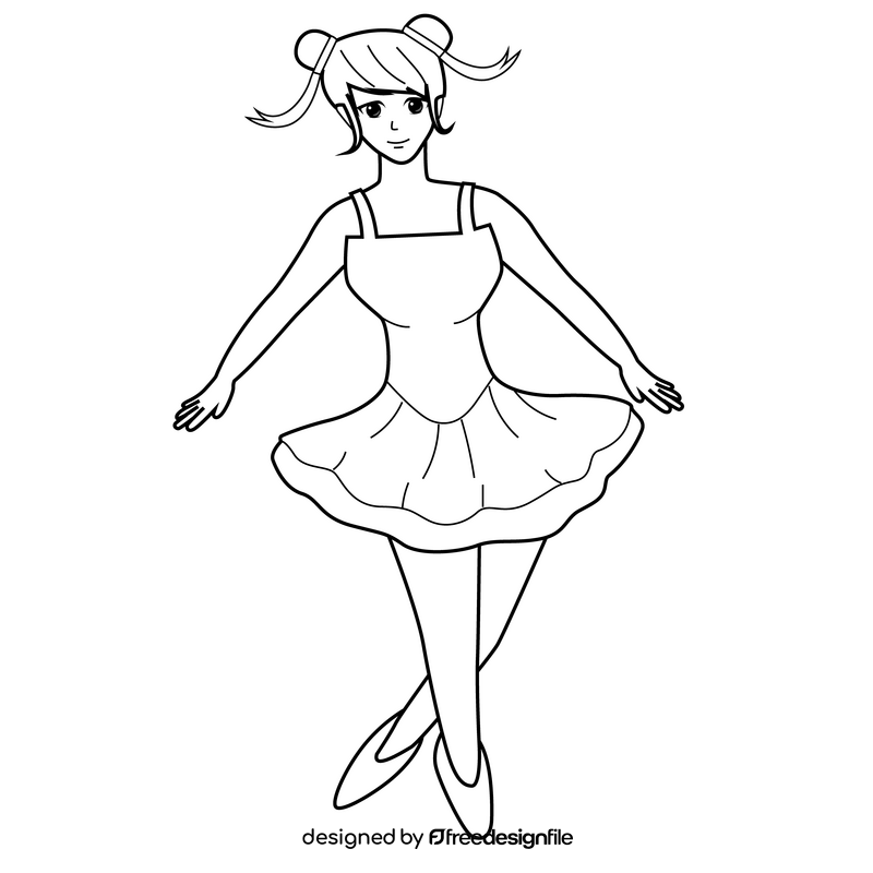 Ballet drawing black and white clipart