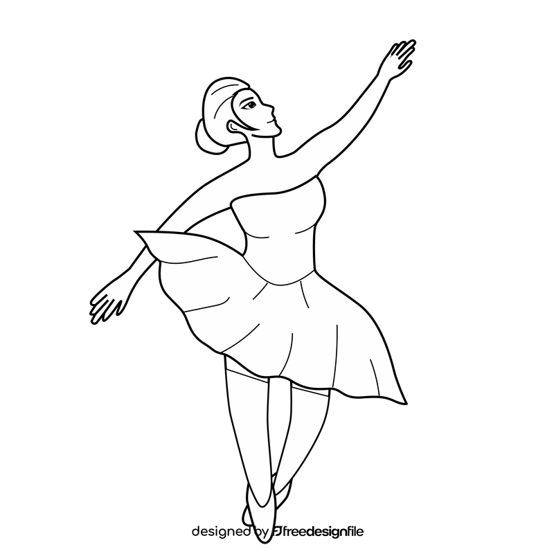 Ballerina black and white clipart