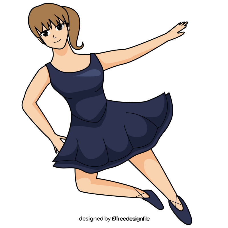 Cute girl ballerina dancer clipart