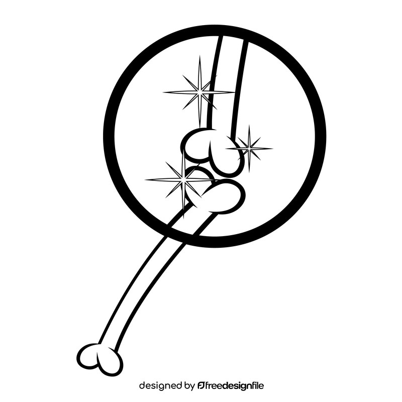 Healthy bones cartoon black and white clipart