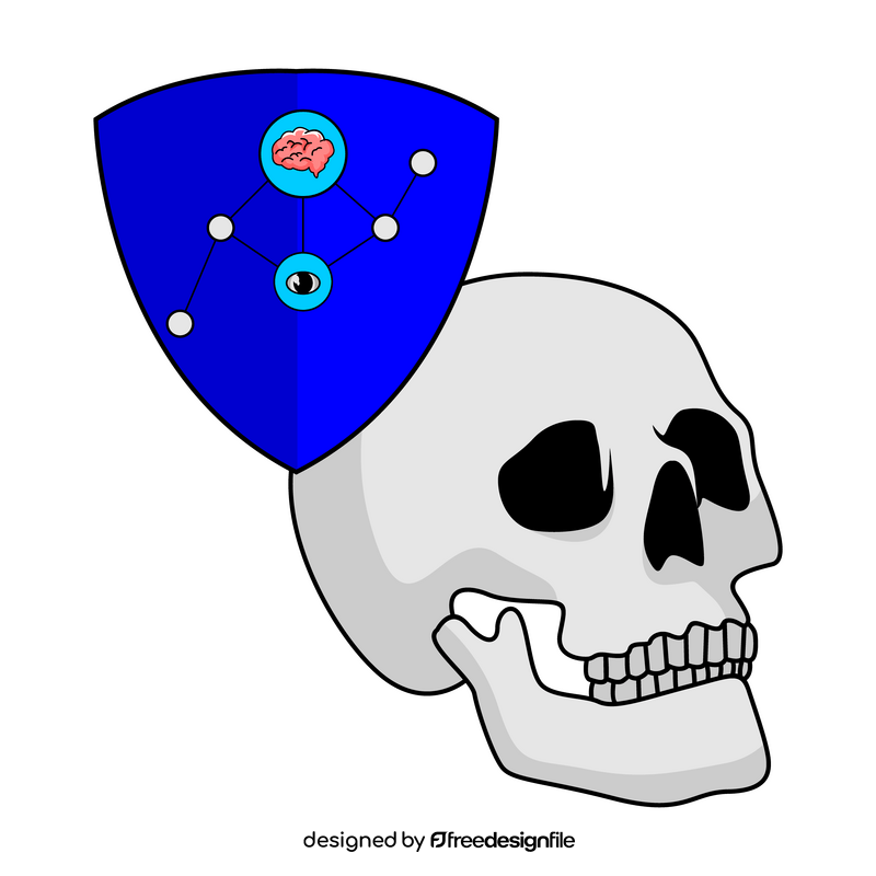 Bone, human skull clipart