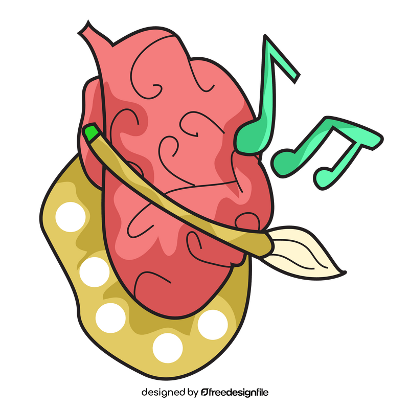 Brain listening to music clipart