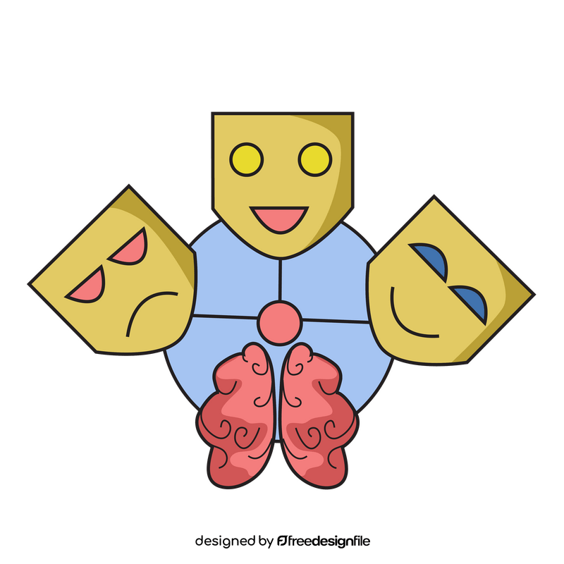 Brain controls emotions clipart