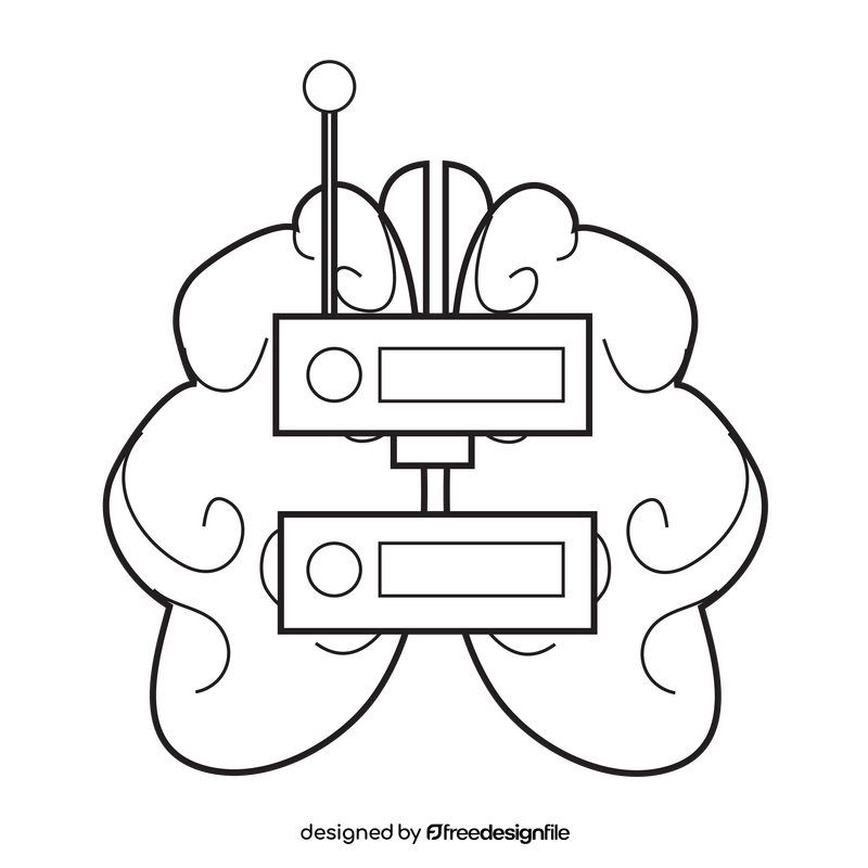 Brain memory black and white clipart