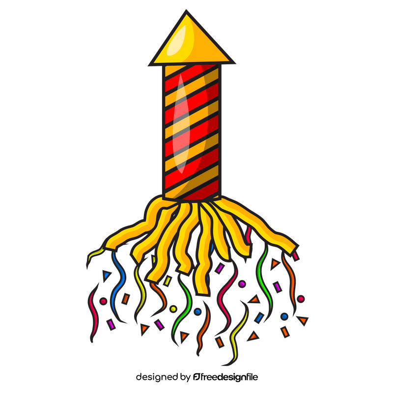 Confetti rocket clipart