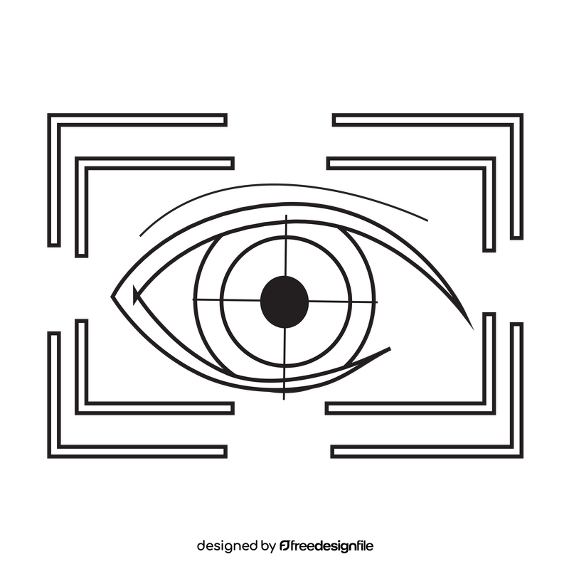 Eye focus black and white clipart