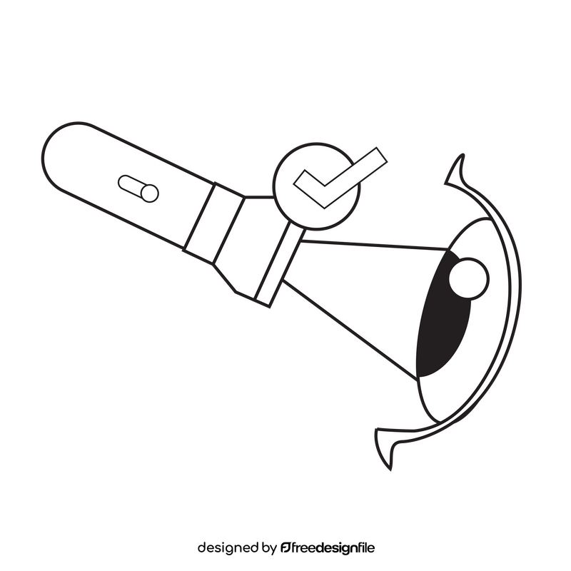 Eye vision check black and white clipart