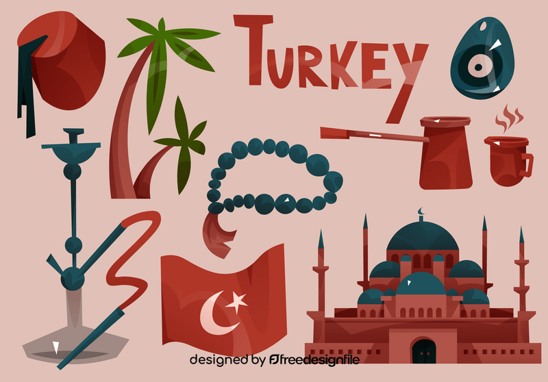Turkey icon set vector