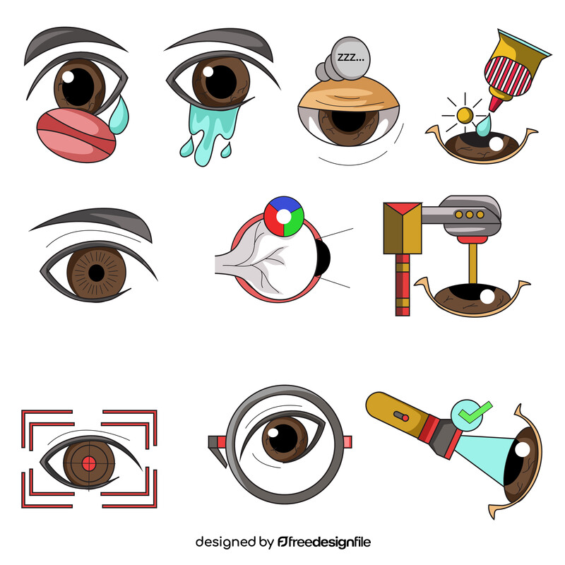 Eyes related images set vector