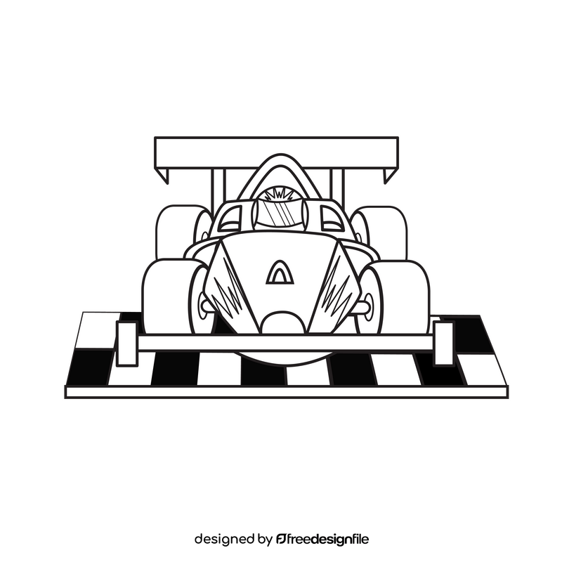 Finish F1 Race black and white clipart