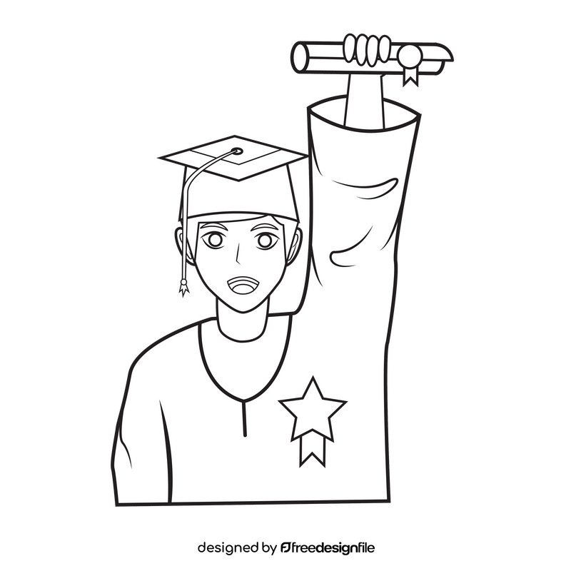 Finish education black and white clipart