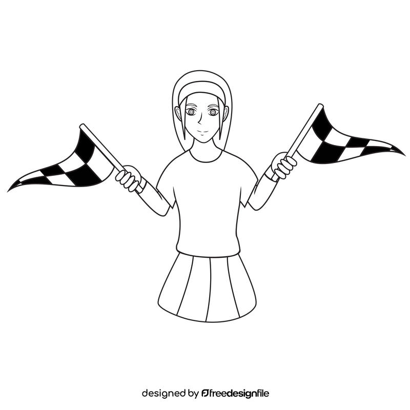 Finish flags black and white clipart