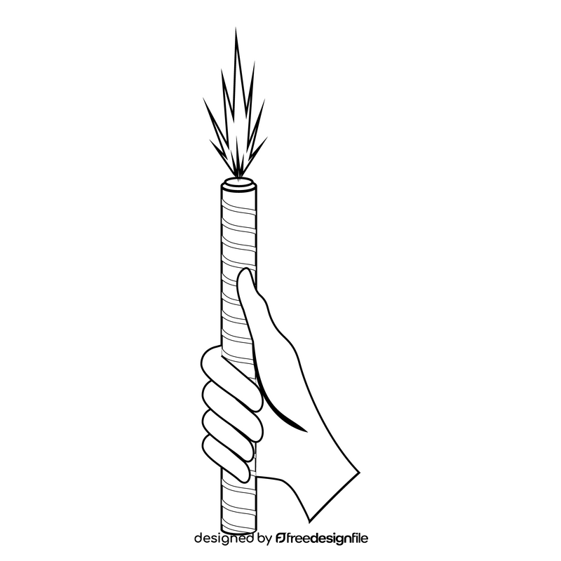 Firecracker roman candle black and white clipart