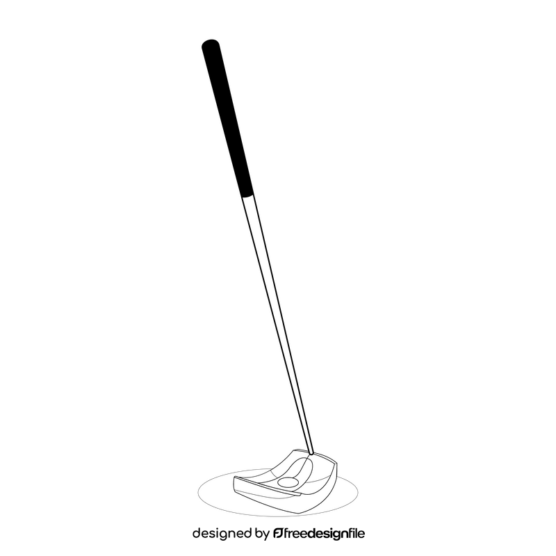 Golf club putter black and white clipart