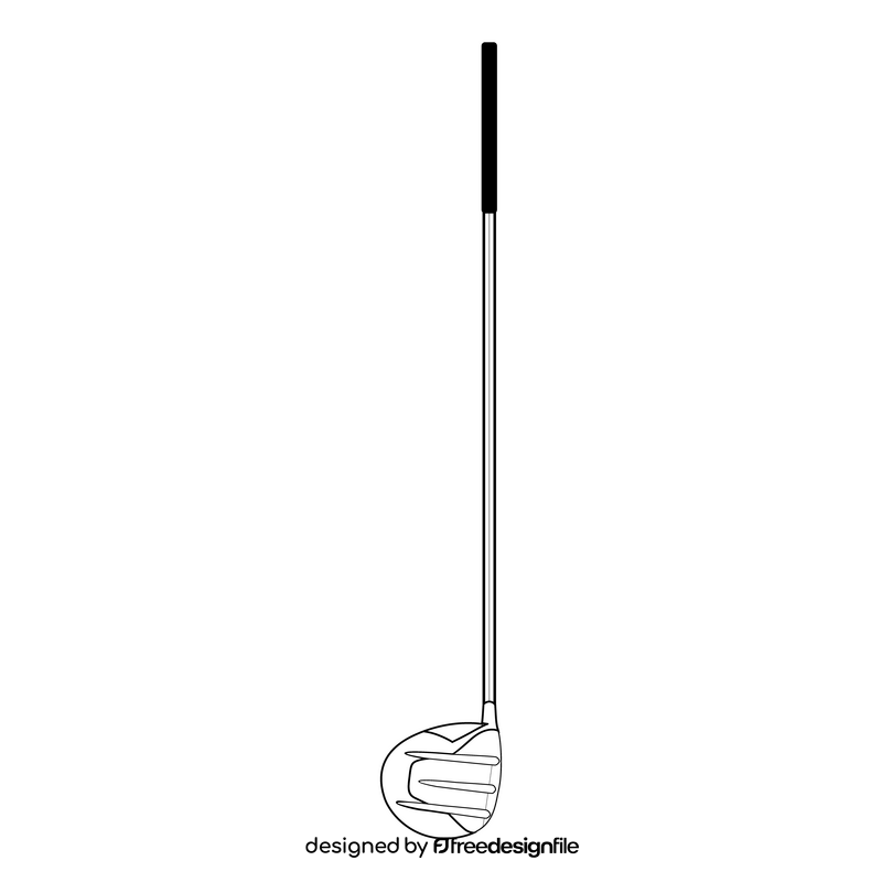 Golf club fairway wood black and white clipart