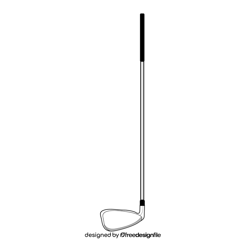 Golf club iron black and white clipart