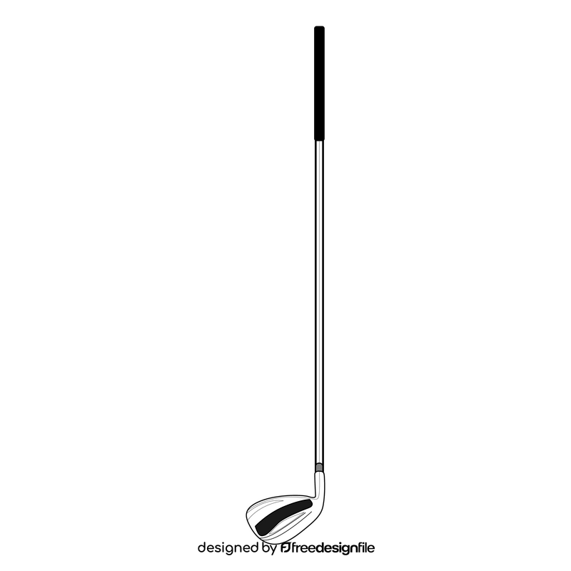 Golf club wedge black and white clipart