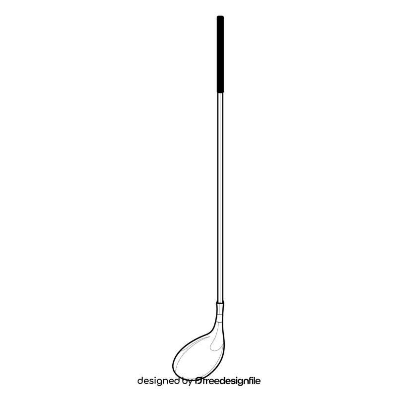 Golf club wood black and white clipart