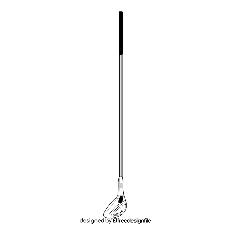 Golf club hybrid black and white clipart