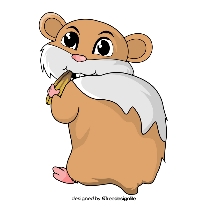 Funny hamster eating food clipart