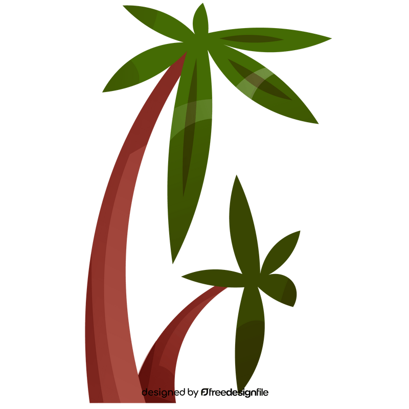 Palm tree flat design clipart