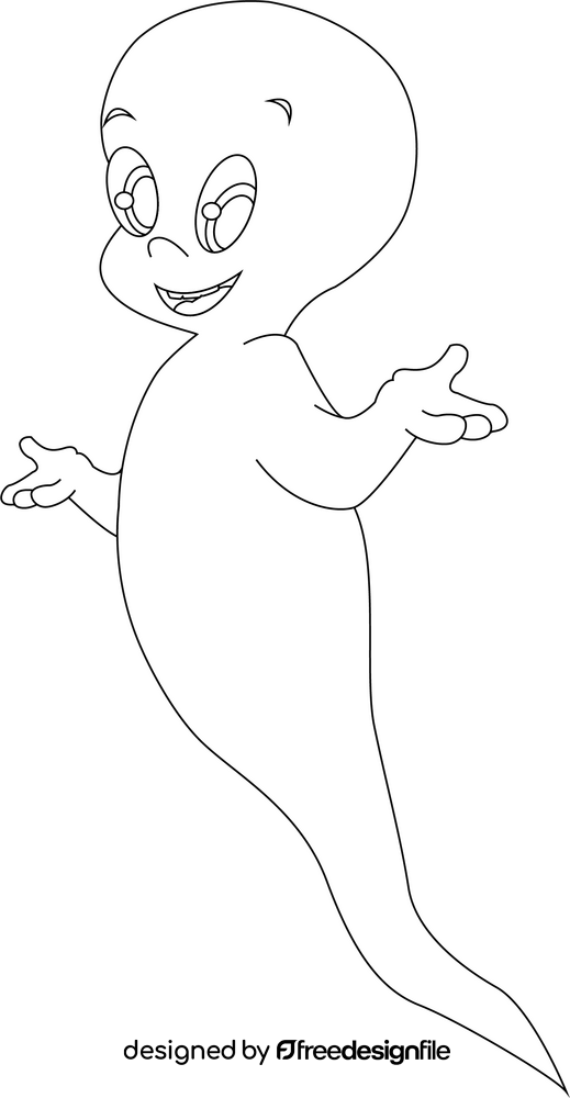 Casper black and white clipart