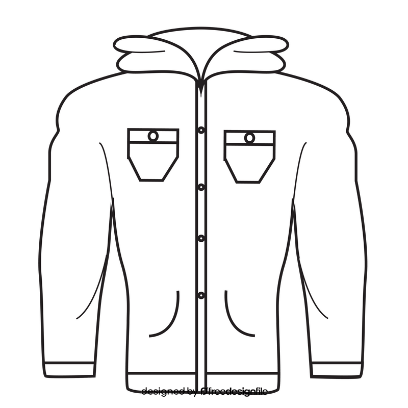 Blue hoodie black and white clipart